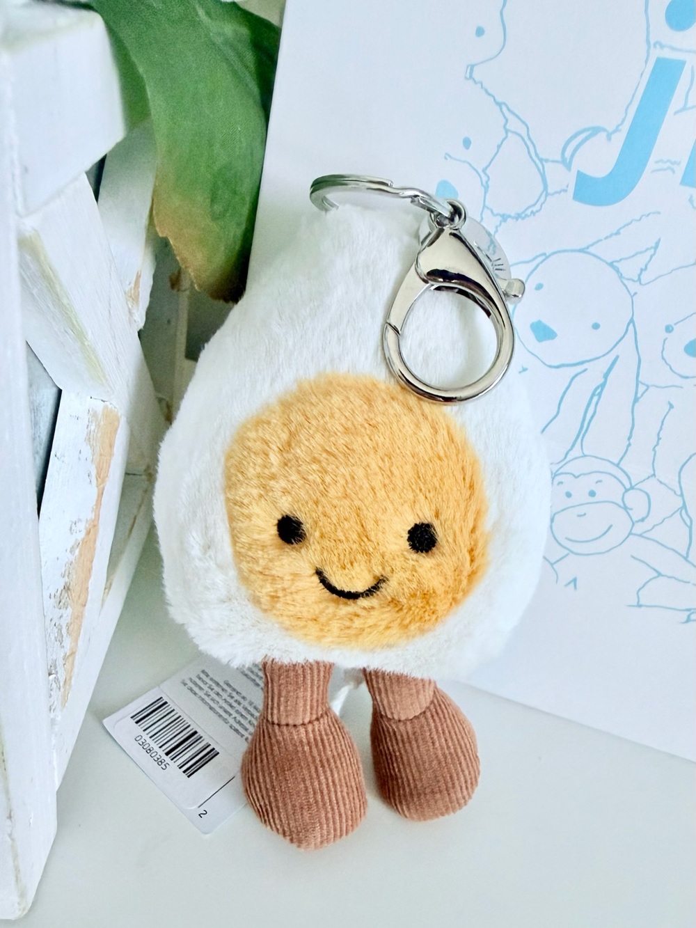 Jellycat Amuseables Happy Boiled Egg Bag Charm Keychain - BNWT RETIRED